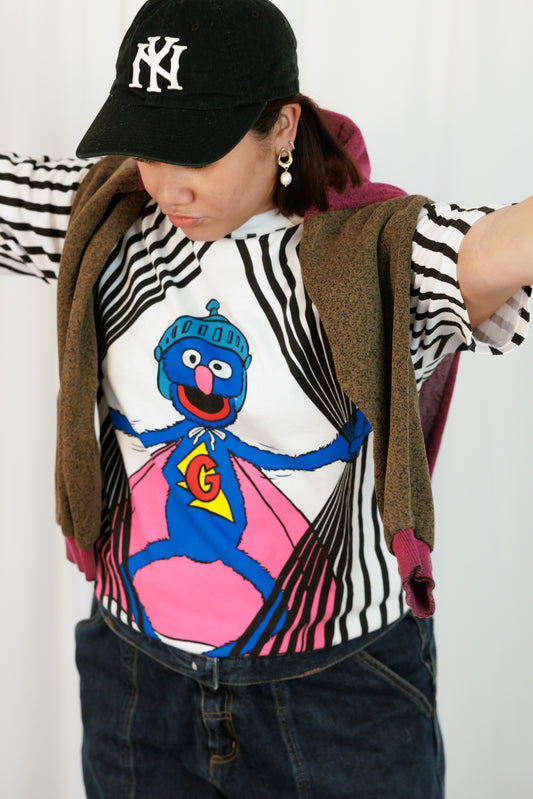 Vintage Sesame Street Super Grover Crewneck T-shirt
